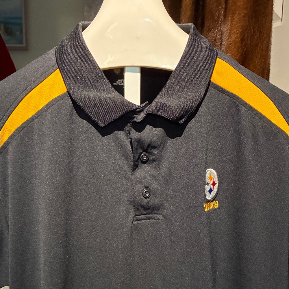 Steelers🎉HP🎉NFL Men's Polo Shirt - Picture 3 of 6